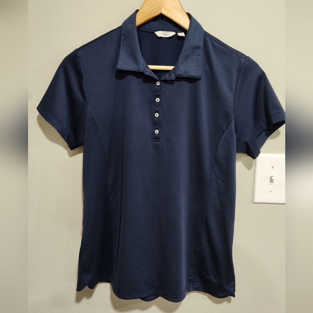 Lady Hagen Golf Polo Shirt, Navy Blue Striped, Women's Size Medium